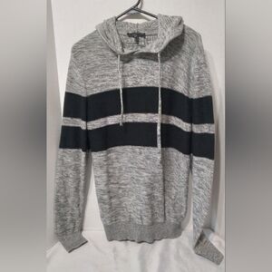 Express Sweater Hoodie M Black Stripe.  Style Y2K Sporty Grunge